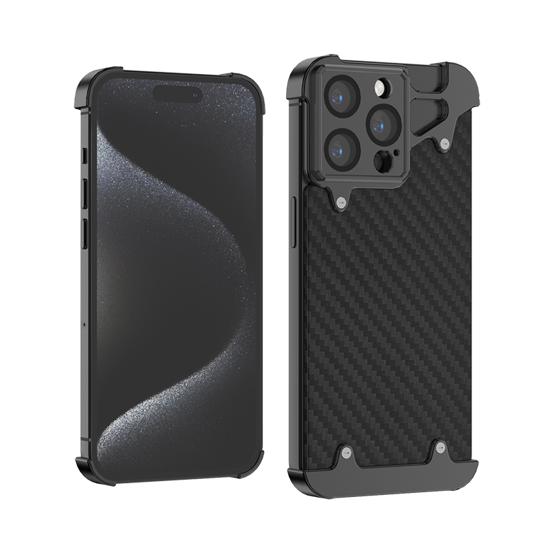 [New] Metal Carbon Fiber Phone Case for iPhone 15 Pro Max