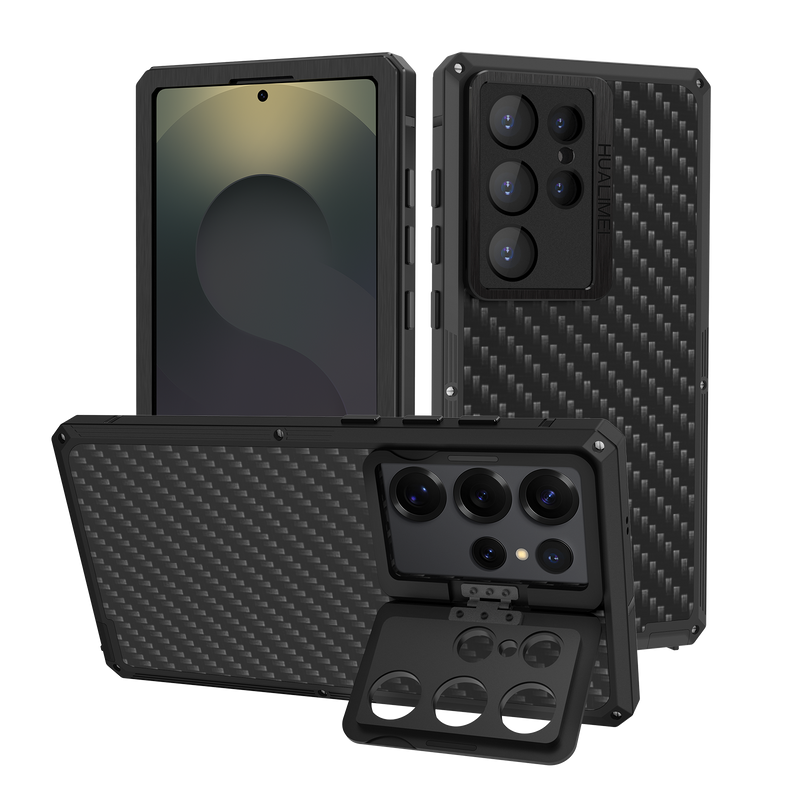 [New] Metal Carbon Fiber Phone Case for Samsung Galaxy S25 Ultra