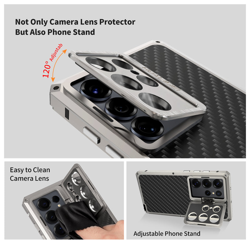 [New] Metal Carbon Fiber Phone Case for Samsung Galaxy S25 Ultra