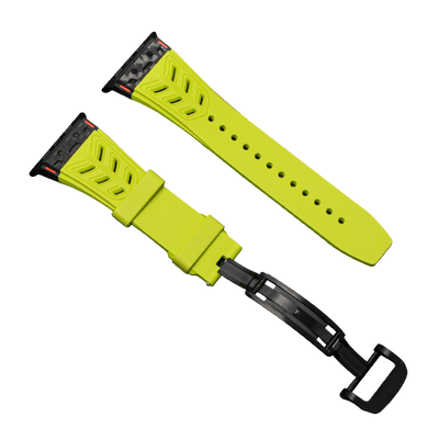 [New] Carbon Fiber Fluororubber Butterfly Clip Band for Apple Watch 42/44/45/46/49mm