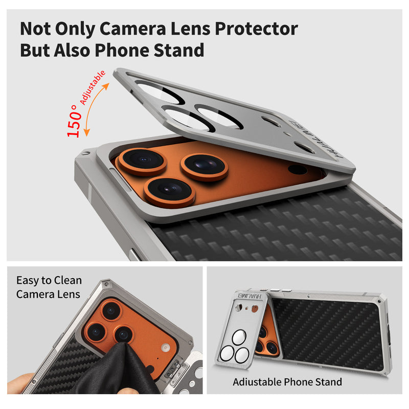 [New] Metal Carbon Fiber Phone Case for iPhone 17 Pro Max