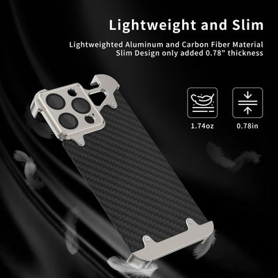 [New] Metal Carbon Fiber Phone Case for iPhone 15 Pro Max