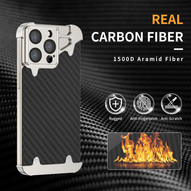 [New] Metal Carbon Fiber Phone Case for iPhone 15/16 Pro Max