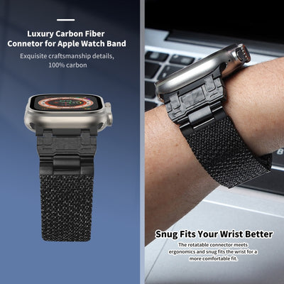 [New] Magnetic Metal Band with Carbon Fiber Connector for Apple Watch 42/44/45/49mm