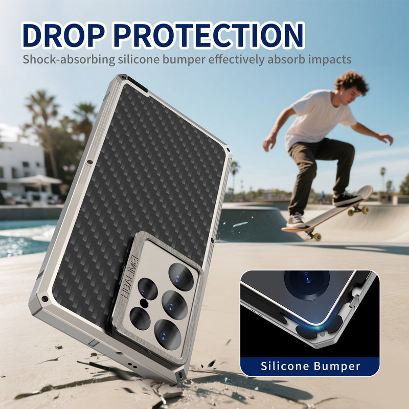 [New] Metal Carbon Fiber Phone Case for Samsung Galaxy S25 Ultra