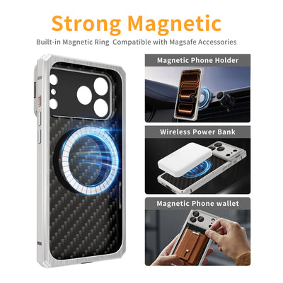 [New] Metal Carbon Fiber Phone Case for iPhone 17 Pro Max