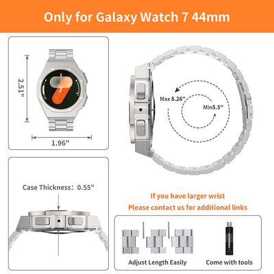 [New] Zinc Alloy Case for Samsung Galaxy Watch 7 - 44mm/ Ultra 47mm with Metal Band