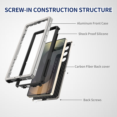 [New] Metal Carbon Fiber Phone Case for Samsung Galaxy S25 Ultra