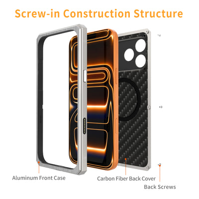 [New] Metal Carbon Fiber Phone Case for iPhone 17 Pro Max