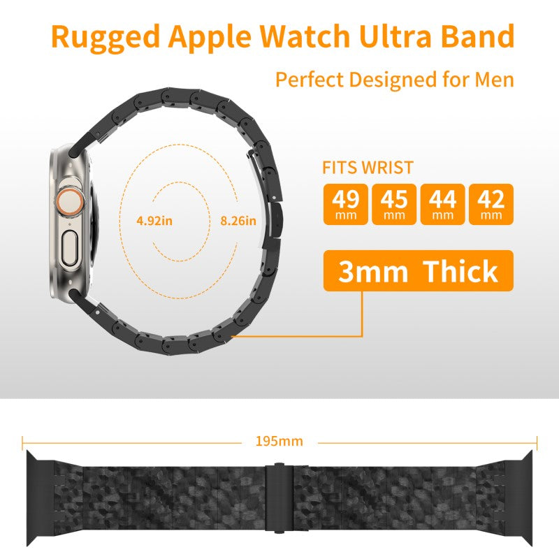 [New] Carbon Fiber Band for Apple Watch 42/44/45/49mm