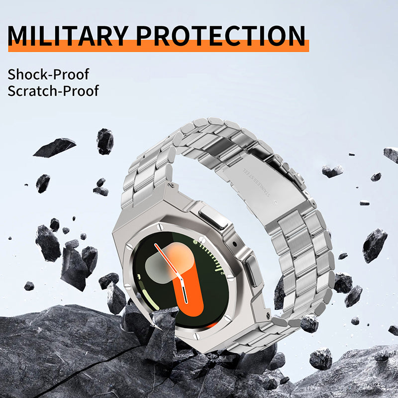 [New] Zinc Alloy Case for Samsung Galaxy Watch 7 - 44mm/ Ultra 47mm with Metal Band