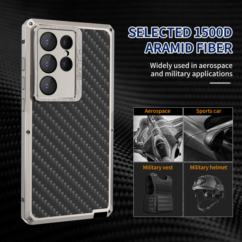 [New] Metal Carbon Fiber Phone Case for Samsung Galaxy S25 Ultra