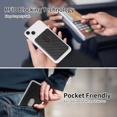 [New] Luxury Carbon Fiber MagSafe Wallet, 3 Card Slot Holder with Adjustable Stand, for iPhone 16/15/14/13 Series