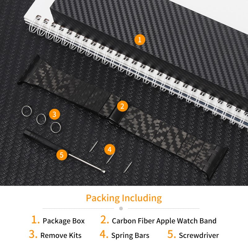 [New] Carbon Fiber Band for Apple Watch 42/44/45/49mm