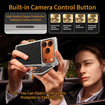 [New] Metal Carbon Fiber Phone Case for iPhone 17 Pro Max