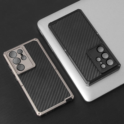 [New] Metal Carbon Fiber Phone Case for Samsung Galaxy S25 Ultra