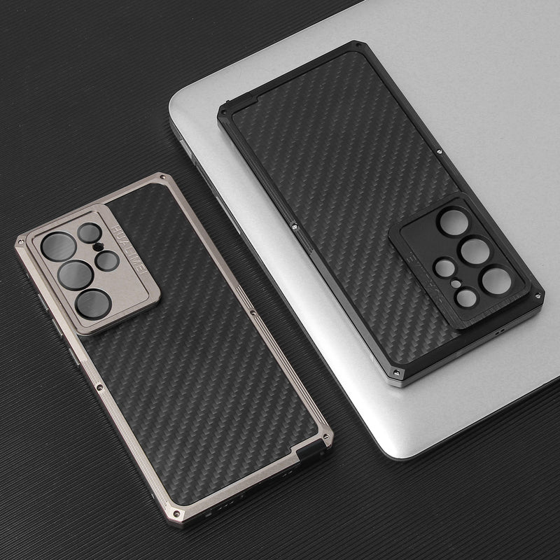 [New] Metal Carbon Fiber Phone Case for Samsung Galaxy S25 Ultra