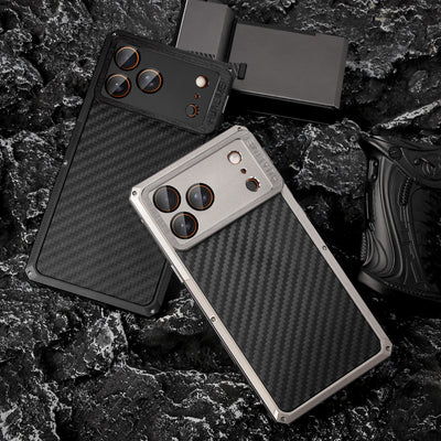 [New] Metal Carbon Fiber Phone Case for iPhone 17 Pro Max