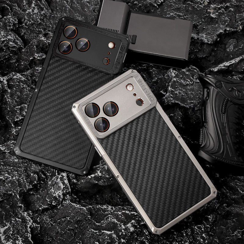 [New] Metal Carbon Fiber Phone Case for iPhone 17 Pro Max