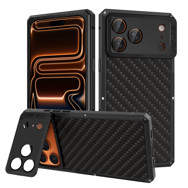 [New] Metal Carbon Fiber Phone Case for iPhone 17 Pro Max