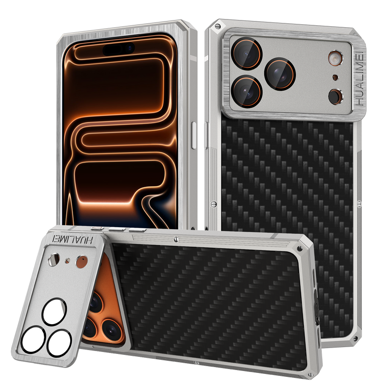 [New] Metal Carbon Fiber Phone Case for iPhone 17 Pro Max