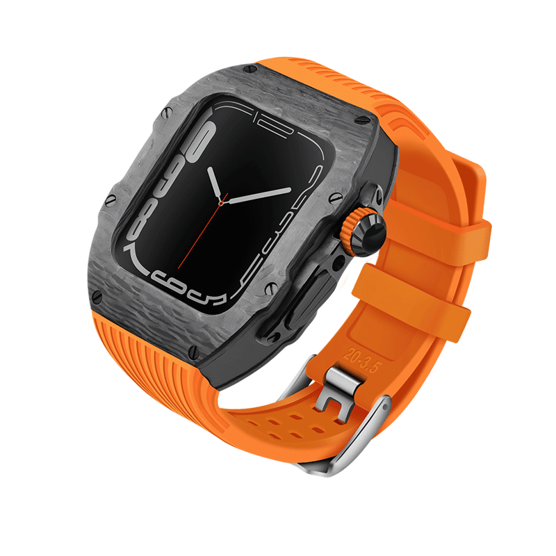 Carbon Fiber Case for Apple Watch 44/45/49mm [Orange] - HUALIMEI