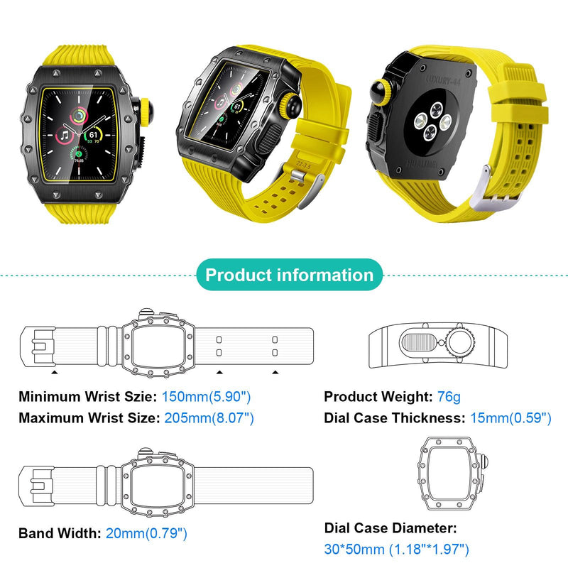 Case for Apple Watch 40/41/44/45/49mm Alloy Case - LUXURY-S [Yellow] - HUALIMEI