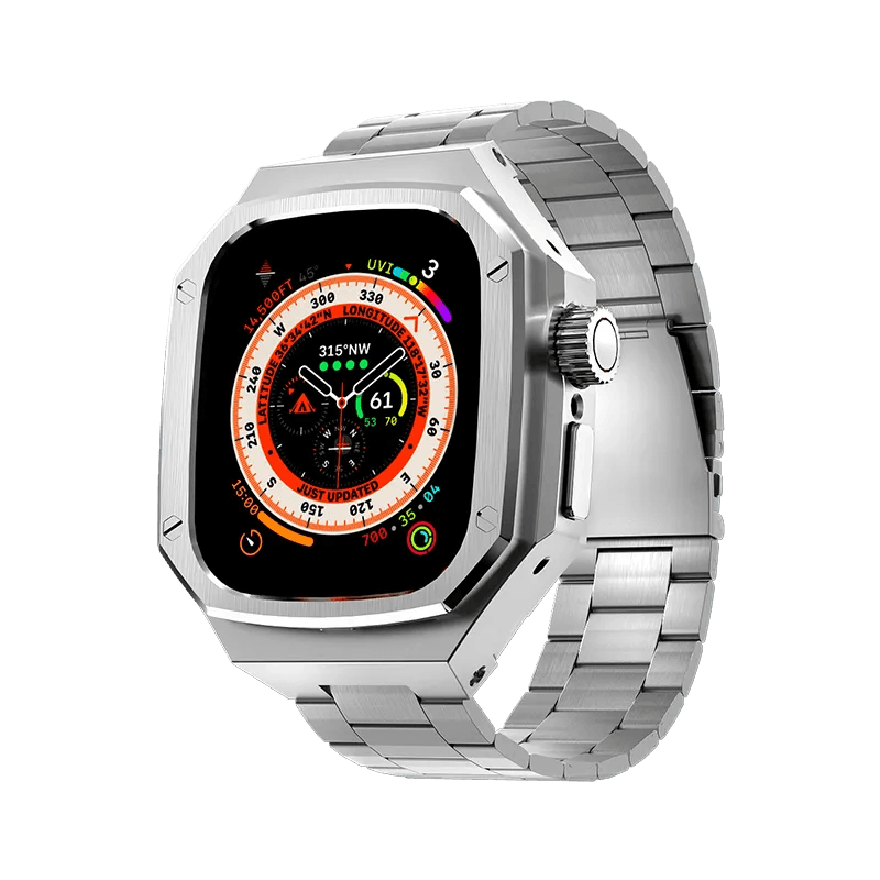 Case for Apple Watch 44/45/49mm Metal Band - Aluminum Alloy Case - HUALIMEI