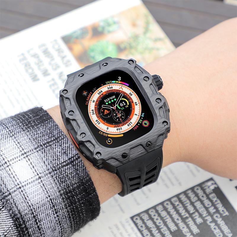 Customized Luxury Carbon Fiber Case for Apple Watch Ultra/Ultra2 49mm - HUALIMEI