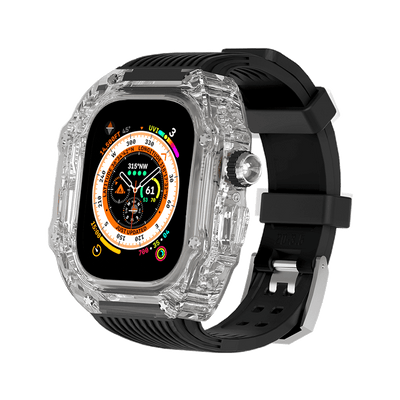Glacier Transparent Case for Apple Watch 44/45/49mm [Black] - HUALIMEI