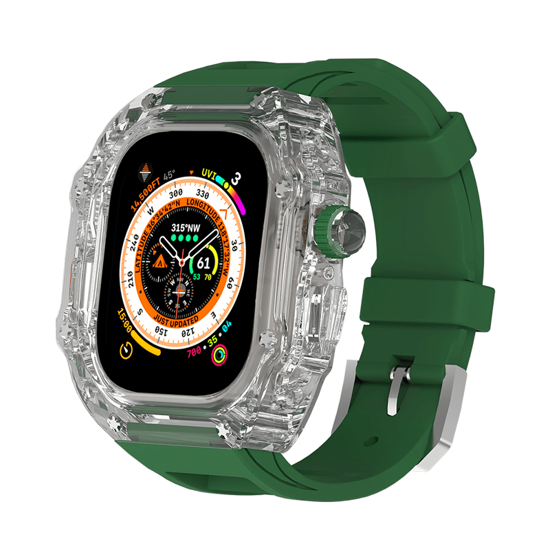 Glacier Transparent Case for Apple Watch 44/45/49mm [Green] - HUALIMEI