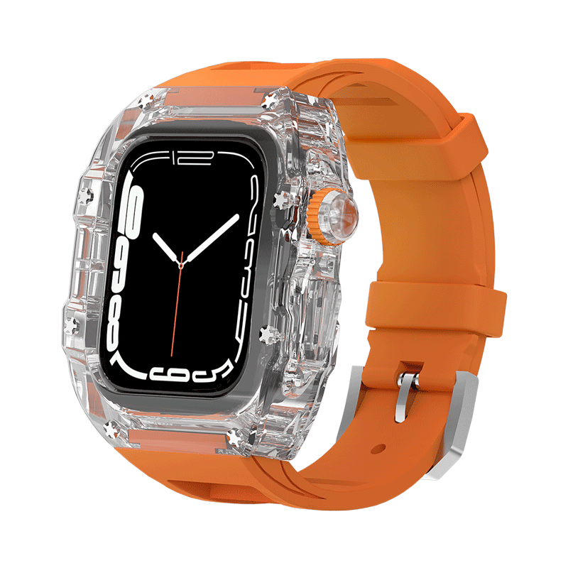 Glacier Transparent Case for Apple Watch 44/45/49mm [Orange] - HUALIMEI