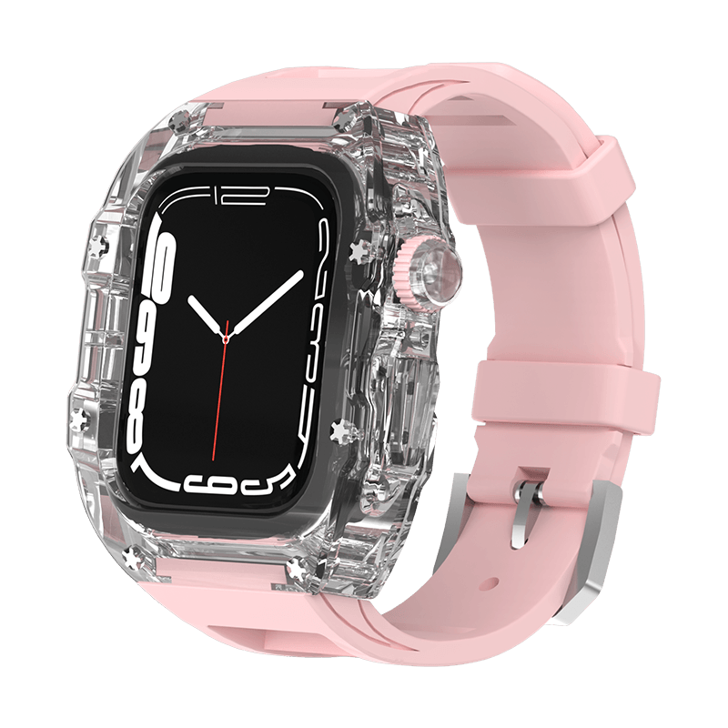 Glacier Transparent Case for Apple Watch 44/45/49mm [Pink] - HUALIMEI