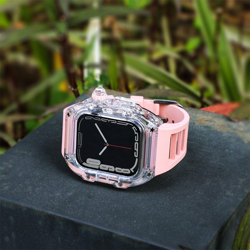 Glacier Transparent Case for Apple Watch 44/45/49mm [Pink] - HUALIMEI