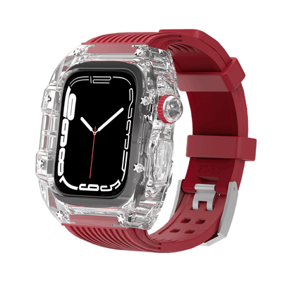 Glacier Transparent Case for Apple Watch 44/45/49mm [Red] - HUALIMEI