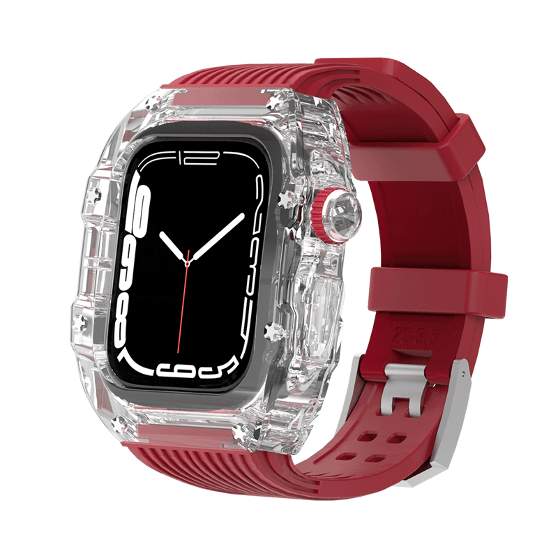 Glacier Transparent Case for Apple Watch 44/45/49mm [Red] - HUALIMEI
