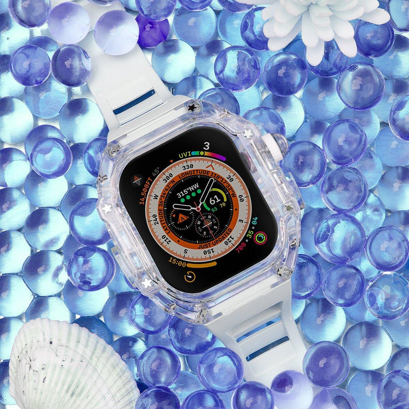 Glacier Transparent Case for Apple Watch 44/45/49mm [White] - HUALIMEI