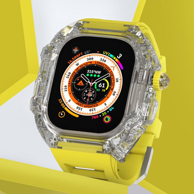 Glacier Transparent Case for Apple Watch 44/45/49mm [Yellow] - HUALIMEI