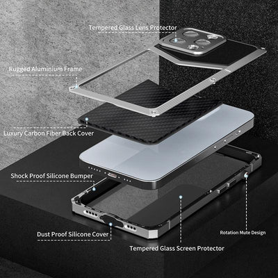 Metal Phone Case for iPhone 14/14Pro/14 ProMax/14 Plus - HUALIMEI