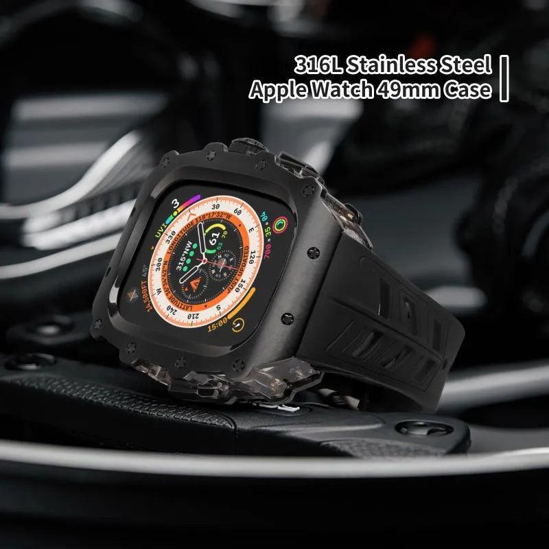 316L Stainless Steel Case for Apple Watch 44 45 46 49mm DOUBLE VISIO HUALIMEI