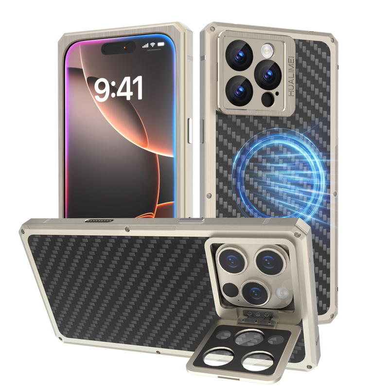 [New] Metal Carbon Fiber Phone Case for iPhone 16 Pro Max