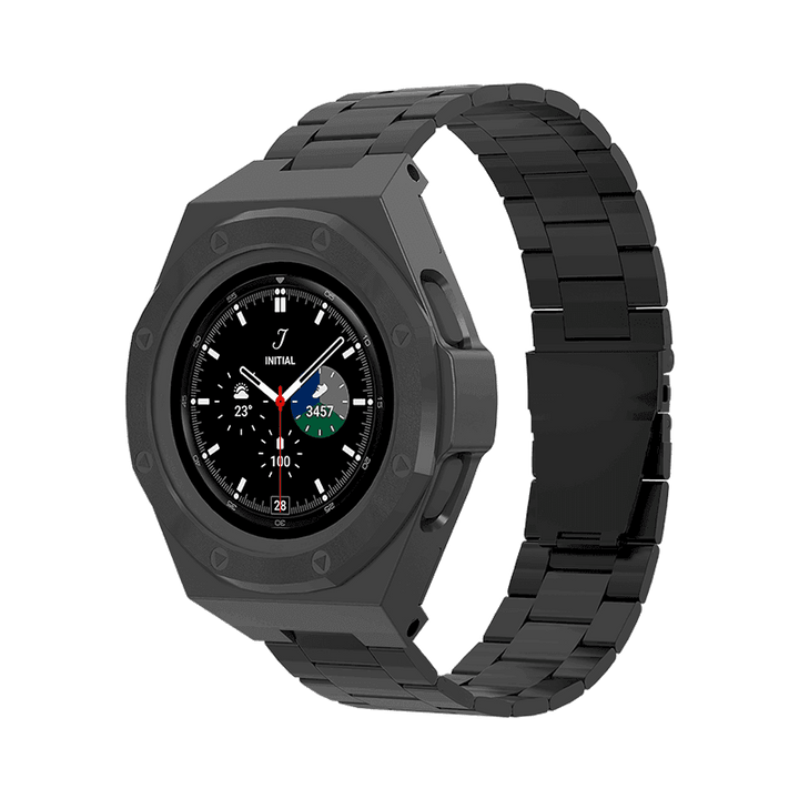 Zinc Alloy Case for Samsung Galaxy Watch 4 Classic 46mm with Metal Band